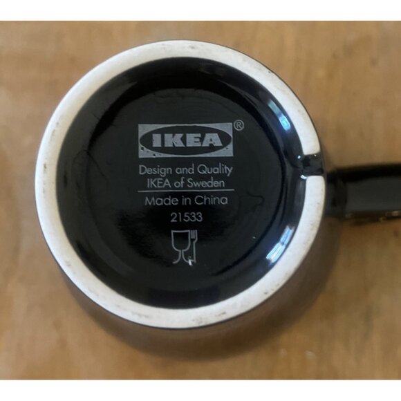 IKEA Black Coffee/Tea Cups/Mugs Stackable Square Handle 8 oz.—Set Of 4 - Picture 5 of 5